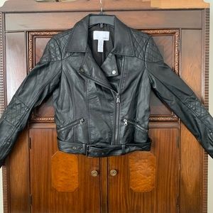 Bar lll Black Faux-Leather Jacket Size M